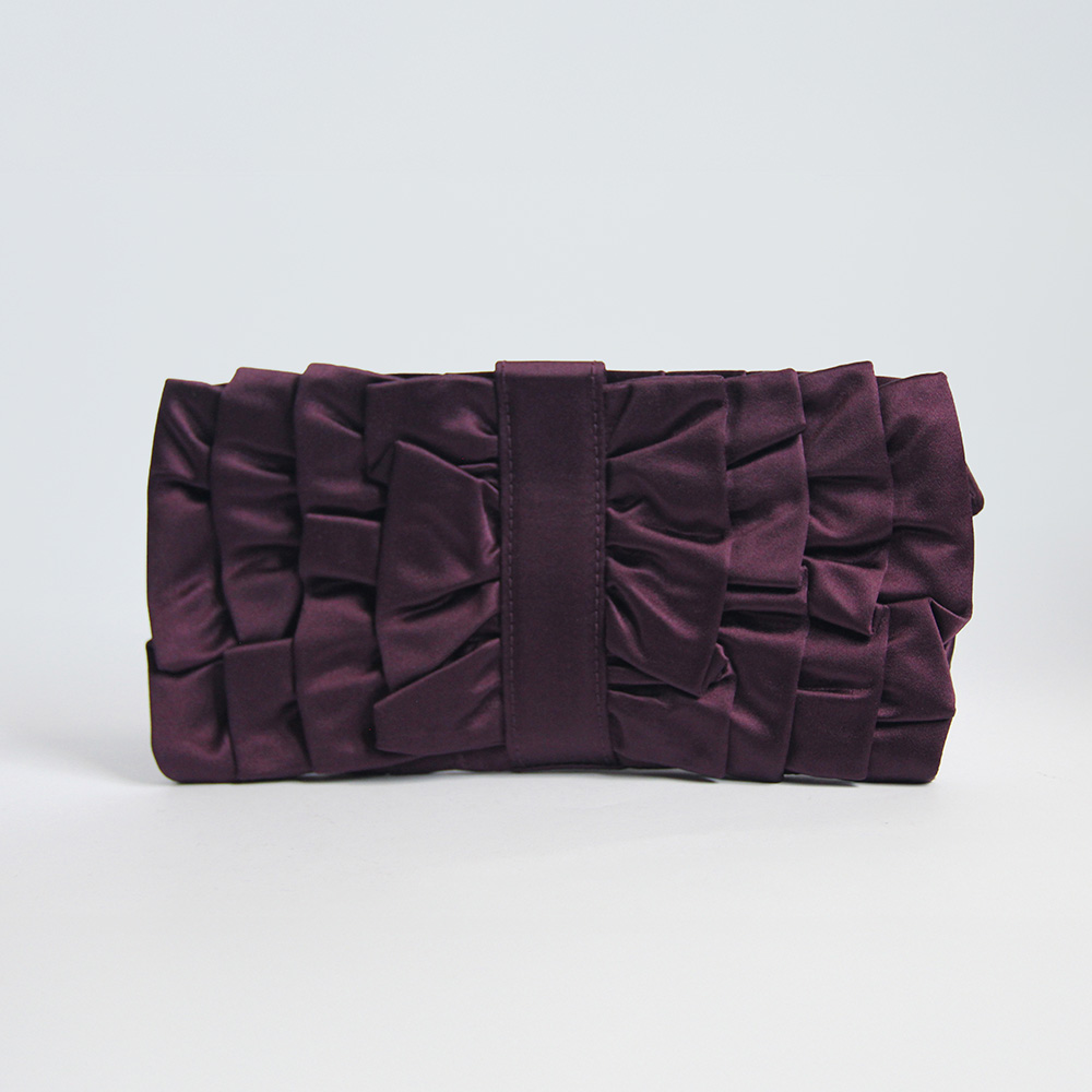 VALENTINO/Satin Ruffle Bow Clutch: imagen 1