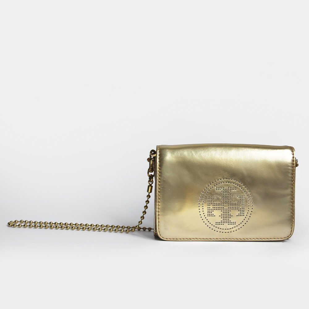 TORY BURCH/Solid Leather Crossbody Bag: imagen 4