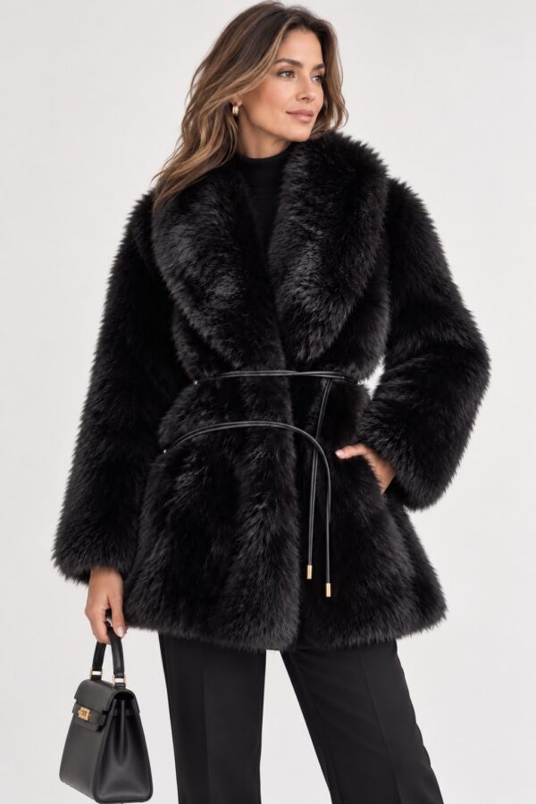Abrigo Black Fur Bel